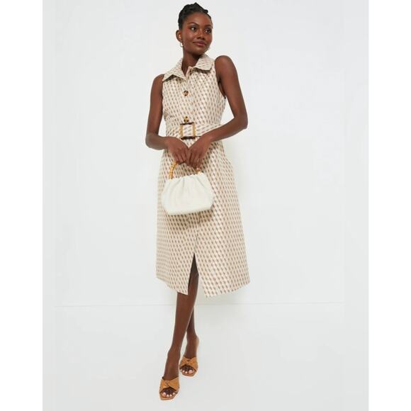 TUCKERNUCK Blue Brown Geo Ocean Spray Sleeveless Cheyenne NWT Size XXS - Picture 3 of 12